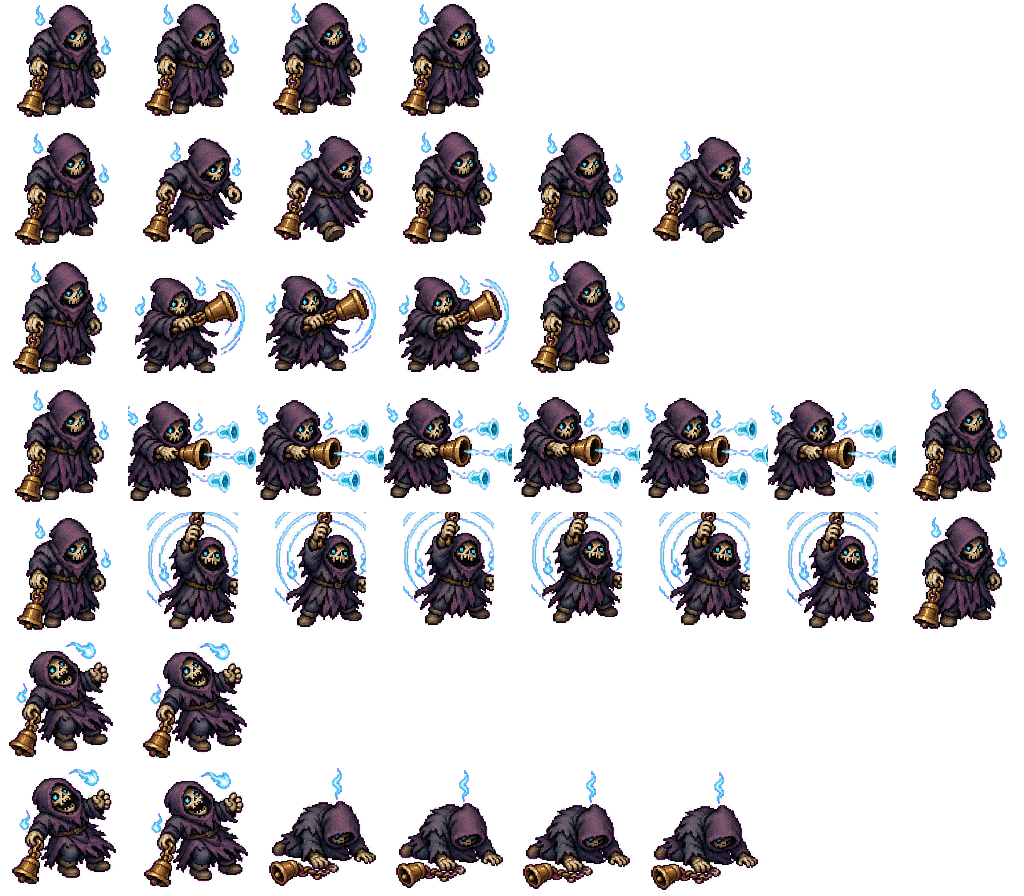 Gravebell Revenant animated sprite sheet, shown at its idle frame