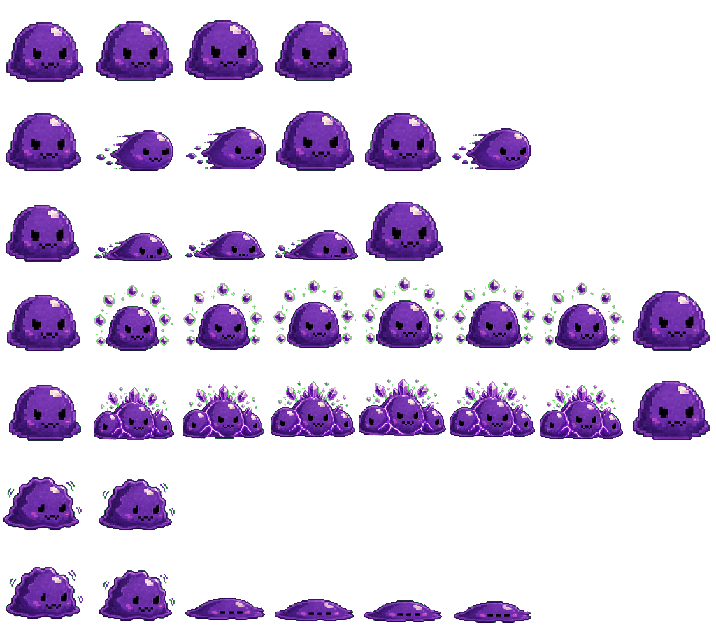 Amethyst Slime animated sprite sheet, shown at its idle frame